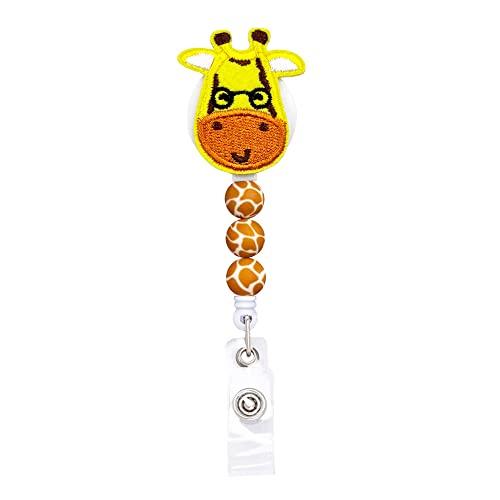 Niedliche Giraffen-Silikonperlenrolle, einziehbar, mit Krokodilklemme, 61 cm Nylonschnur, Namensschild für Krankenschwester, Büro, Mitarbeiter Niedliche Giraffen-Silikonperlenrolle, einziehbar, mit Krokodilklemme, 61 cm Nylonschnur, Namensschild für Krankenschwester, Büro, Mitarbeiter von ReelFun