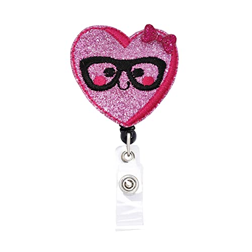 ReelFun Namensschild zum Valentinstag, glitzerndes Herz, einziehbar, mit Krokodilklemme, 61 cm lange Nylonschnur, Krankenschwester, Büro, Mitarbeiter ReelFun Namensschild zum Valentinstag, glitzerndes Herz, einziehbar, mit Krokodilklemme, 61 cm lange Nylonschnur, Krankenschwester, Büro, Mitarbeiter von ReelFun