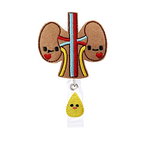 Urology Gifts Nierenglücklicher Urin-Tropfen-Abzeichen, einziehbar, mit Krokodilklemme und Schlüsselanhänger, 61 cm dicke Zugschnur von Reeleer