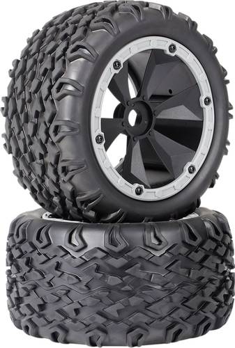 Reely 1:8 Monstertruck Reifen 6-Speichen Schwarz-Grau 2St. Reely 1:8 Monstertruck Reifen 6-Speichen Schwarz-Grau 2St. von Reely
