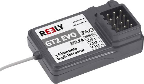 Reely GT2 EVO 3-Kanal Empfänger 2,4GHz Stecksystem JR von Reely