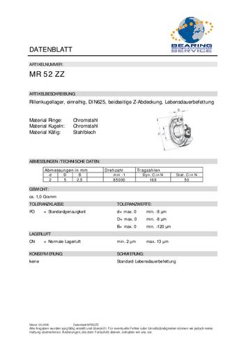 Reely Miniaturkugellager Chromstahl Innen-Durchmesser: 2mm Außen-Durchmesser: 5mm Drehzahl (max.): von Reely