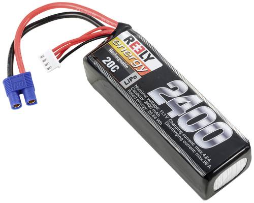 Reely Modellbau-Akkupack (LiPo) 11.1V 2400 mAh Zellen-Zahl: 3 20 C Softcase EC3 von Reely