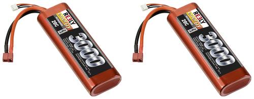 Reely Modellbau-Akkupack (LiPo) 7.4V 3000 mAh Zellen-Zahl: 2 20 C Stick Hardcase T-Stecksystem 2St. von Reely