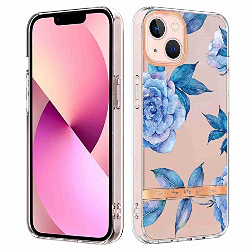 Reevermap Für iPhone 15 Hülle Silikon TPU Handyhülle mit Floral Blumen Case für Frauen und Mädchen Kunststoff Bumper Schutzhülle Case iPhone 15, Orchidee Pfingstrose von Reevermap