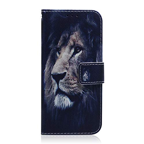 Reevermap Klapphülle für iPhone 15 Pro Hülle Brieftasche Lederhülle Tasche Flip Case Schutzhülle Ständer Magnet Wallet Geldbörse Handyhülle mit Kartenfächer iPhone 15 Pro Case, Löwe von Reevermap