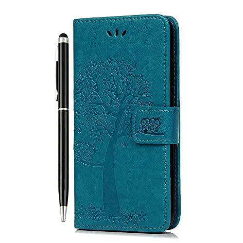 Reevermap Kompatibel mit Samsung Galaxy A25 5G Hülle Lederhülle Wallet Flip Case mit Kartenfächern Handyhülle Klapphülle Brieftasche Etui Standfunktion Schutzhülle für Samsung A25 5G, Blau von Reevermap