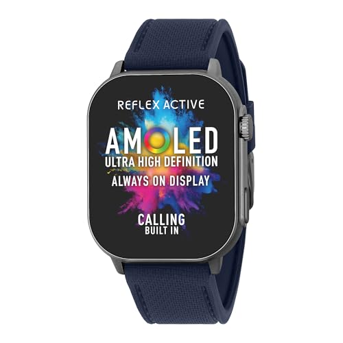 Reflex Active Amoled Series 29 Herren-Smartwatch mit 5,1 cm (2,04 Zoll), Herzfrequenzmesser, Blutsauerstoff, IP68 wasserdicht, Fitness-Tracking für iOS + Android von Reflex Active