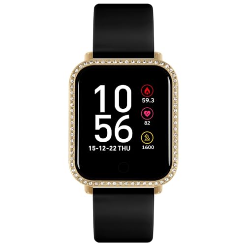 Reflex Active Series 6 Smartwatch mit farbigem Touchscreen und Stein-Gehäuse mit bis zu 7 Tagen Akkulaufzeit, Schwarz, Riemen von Reflex Active