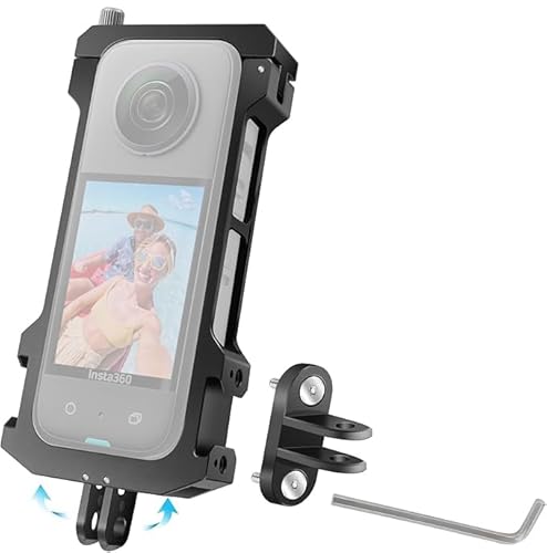 REFLEX CAMERA Schützender Metallrahmen für Insta360 X3 – Käfig aus hochwertiger Aluminiumlegierung mit Kaltschuh-Halterung, 6,35 mm Schraubenlöcher, horizontale und vertikale Schnellinstallation von Reflex Camera