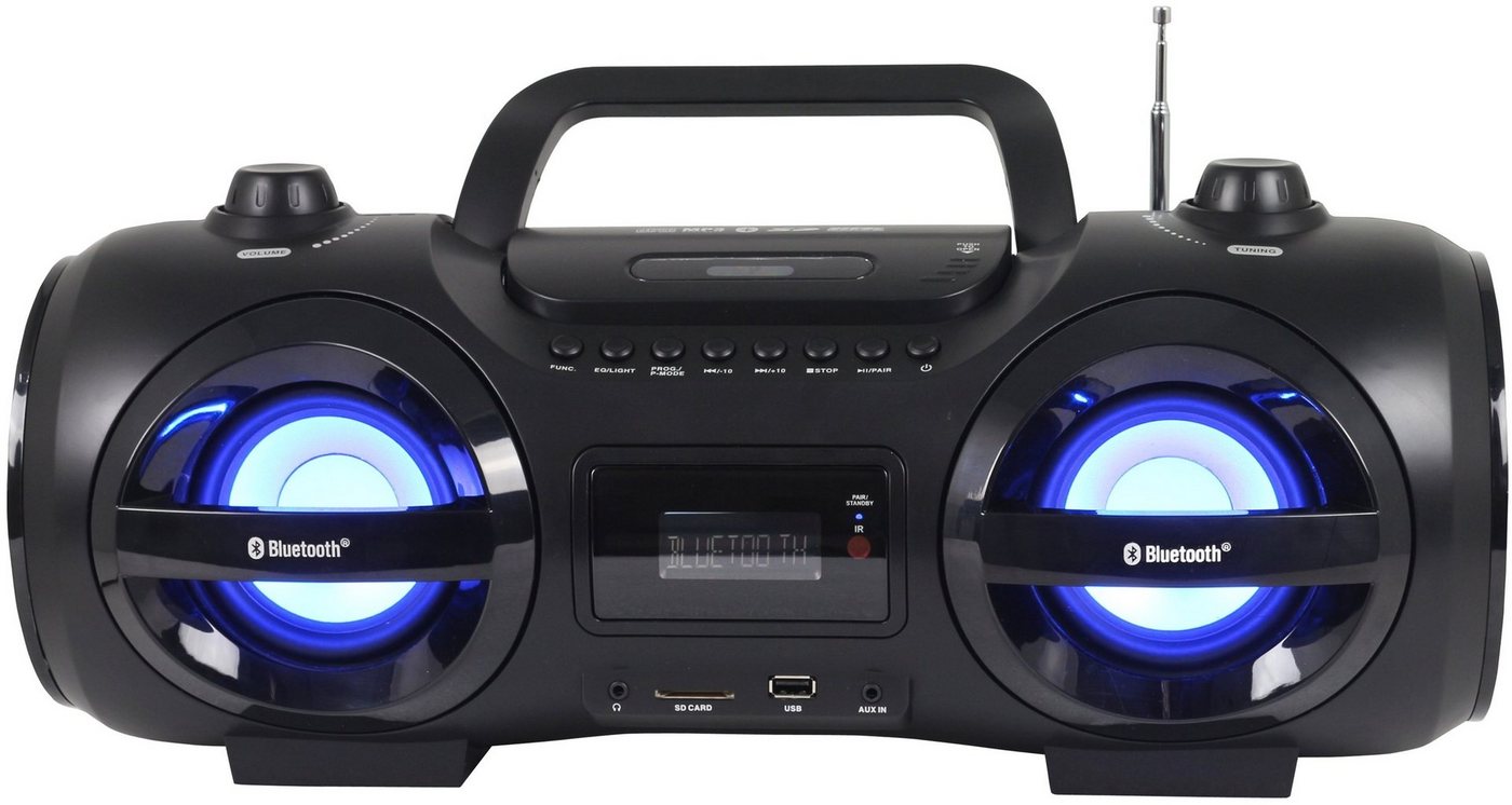 Reflexion CDR900BT Boombox (200 W, Ghettoblaster, Discolicht mit blinkender Modi-Auswahl, Bluetooth) von Reflexion