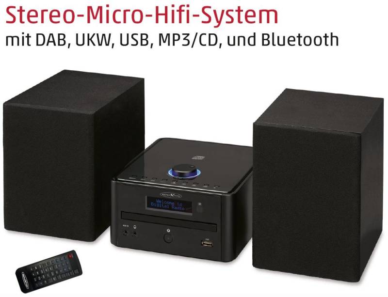 Reflexion HIF79DAB Microanlage (DAB/DAB+, UKW Radio, 80,00 W, Stereo-Micro-Hifi-System mit DAB, UKW, USB, MP3/CD, und Bluetooth) von Reflexion