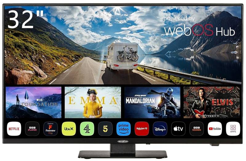 Reflexion LDDX32IBT BLACK LED-Fernseher (80 cm/32 Zoll, Full HD, Smart-TV, powered by webOS (LG), DC IN 12 Volt / 24 Volt, Netzteil 230 Volt integrierter DVD-Player) von Reflexion