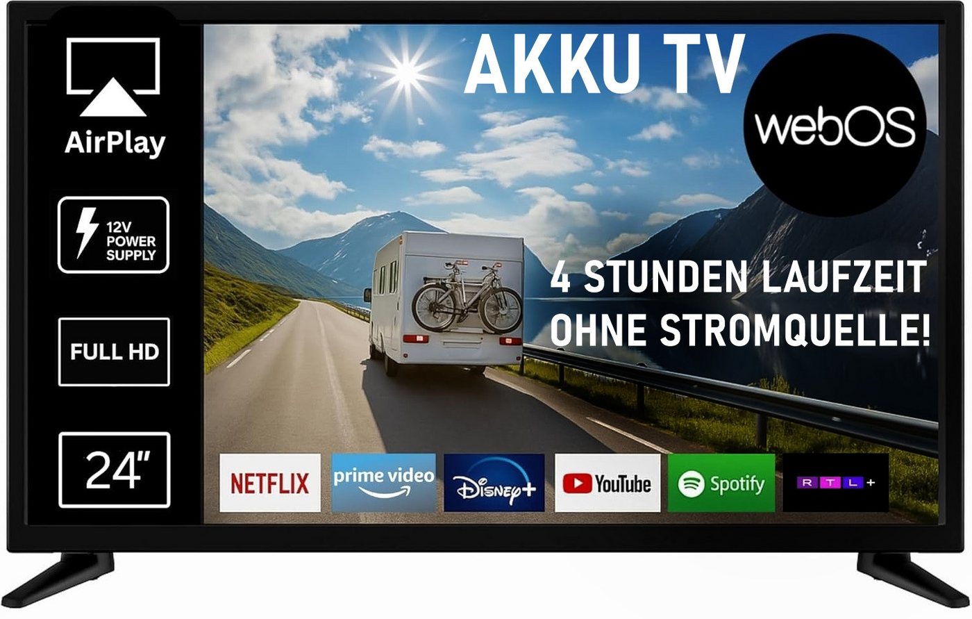 Reflexion LEDA24OSBT LED-Fernseher (60,00 cm/24 Zoll, Full HD, Smart-TV, webOSHub, 12V / 230V Akku Fernseher für Wohnwagen, Wohnmobil, Camping) von Reflexion