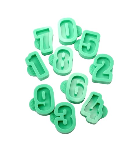 Refloxy Silikonform Schlüsselanhänger Anhänger (Set 0-9 Zahlen Silikonform Schlüsselanhänger Anhänger) von Refloxy
