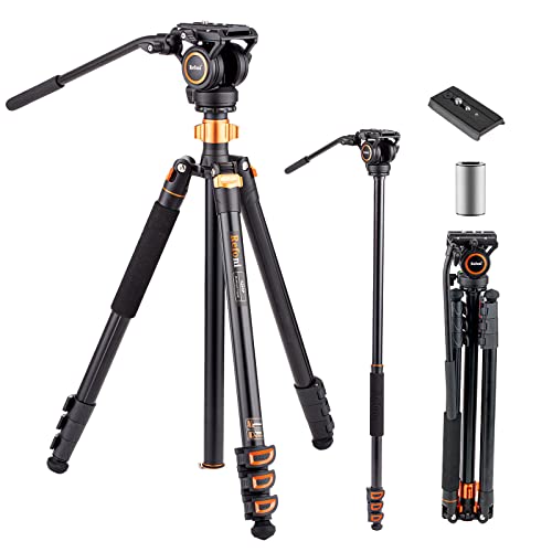 Videostativ, Refoni A245P Compact Kamera-Stativ Einbeinstativ, 190 cm Fotostativ aus Aluminium mit 360 Grad Neigekopf für DSLR, Camcorder, Kameras bis 6 kg von Refoni