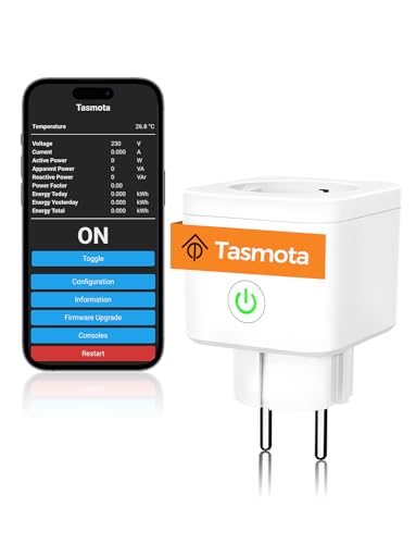 Refoss Tasmota Steckdose mit Stromzähler, Smart WLAN Steckdosen zur Messung von Stromverbrauch, Stromerzeugung, ESP8266, Kompatibel mit Google Home Assistant, ioBroker, MQTT, Domoticz, 16A, 2,4GHz von Refoss