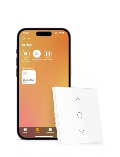 Refoss WLAN Rolladenschalter mit Apple HomeKit, Smart Rolladensteuerung Alexa Rolladen Zeitschaltuhr mit LED-Beleuchtung, WiFi Jalousien Schalter kompatibel mit Siri, Alexa, Google, 1 Stück von Refoss