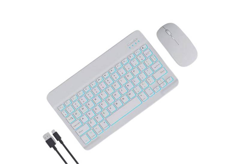 Refttenw Bluetooth Tastatur für iPad Kabellos Maus 10 zoll Tablet Tastatur Tablet-Tastatur (für iPad Tablet Smartphone und mehr iOS Android Windows) von Refttenw