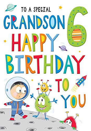 Geburtstagskarte zum 6. Geburtstag für Enkelsohn – 22,9 x 15,2 cm – Regal Publishing von Regal Publishing
