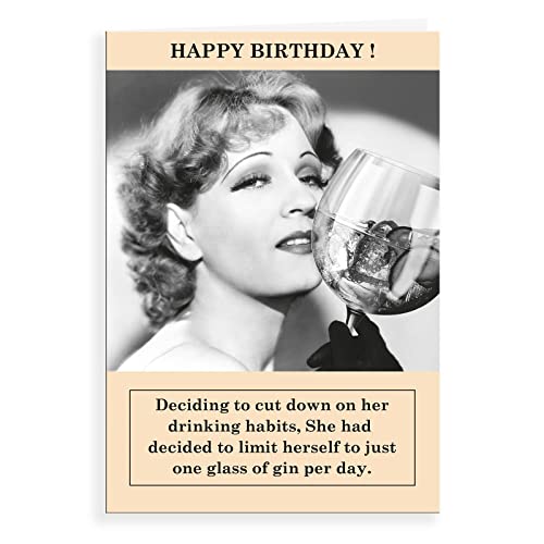 Lustige Geburtstagskarte, ein Glas Gin, 17,8 x 12,7 cm von Regal Publishing