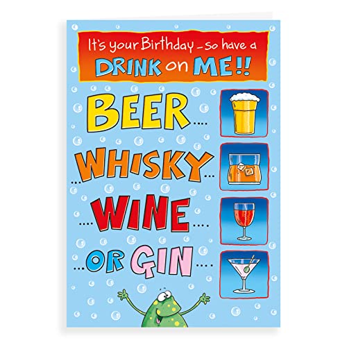 Lustige Geburtstagskarte "Drink on me", 17,8 x 12,7 cm von Regal Publishing