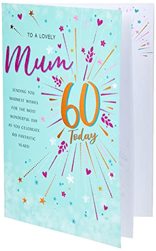 Moderne Meilenstein-Geburtstagskarte zum 60. Geburtstag für Mutter, 22,9 x 15,2 cm, Regal Publishing, C80775, Grün von Regal Publishing