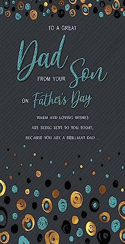 Moderne Vatertagskarte "Dad from Son" – 22,9 x 15,2 cm – Regal Publishing von Regal Publishing