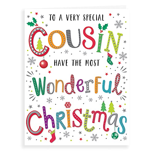 Moderne Weihnachtskarte Cousin – 20,3 x 15,2 cm – Regal Publishing von Regal Publishing