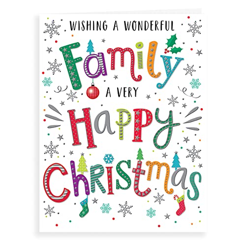 Moderne Weihnachtskarte "To A Family", 20,3 x 15,2 cm von Regal Publishing