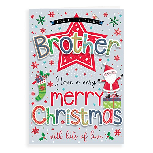 Moderne Weihnachtskarte für Bruder, 22,9 x 15,2 cm von Regal Publishing