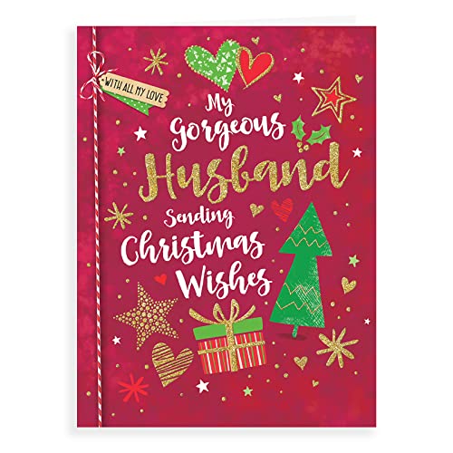 Moderne Weihnachtskarte für Ehemann, 30,5 x 22,9 cm von Regal Publishing