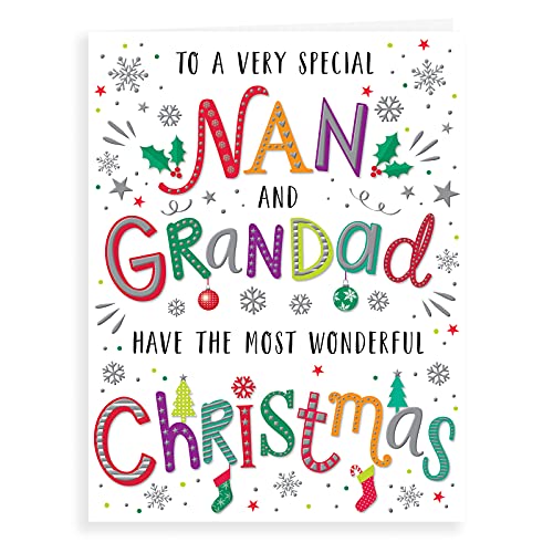 Moderne Weihnachtskarte für Großmutter und Großvater, 20,3 x 15,2 cm von Regal Publishing