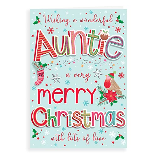 Moderne Weihnachtskarte für Tante – 22,9 x 15,2 cm – Regal Publishing von Regal Publishing