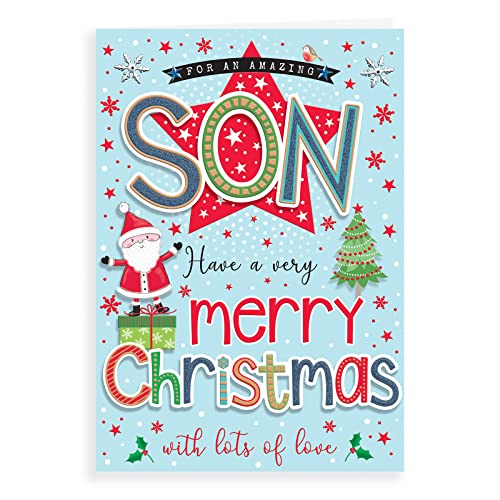 Moderne Weihnachtskarte für den Sohn – 22,9 x 15,2 cm – Regal Publishing von Regal Publishing