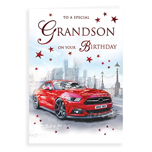 Piccadilly Greetings Group Ltd Regal Publishing Traditionelle Geburtstagskarte für Enkel, 22,9 x 15,2 cm, Grau von Regal Publishing