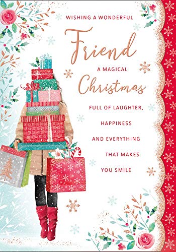 Traditionelle Weihnachtskarte "Friend", 25,4 x 17,8 cm, von Regal Publishing von Regal Publishing