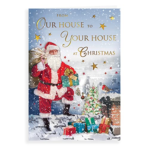 Traditionelle Weihnachtskarte "Our House to Yours", 22,9 x 15,2 cm von Regal Publishing