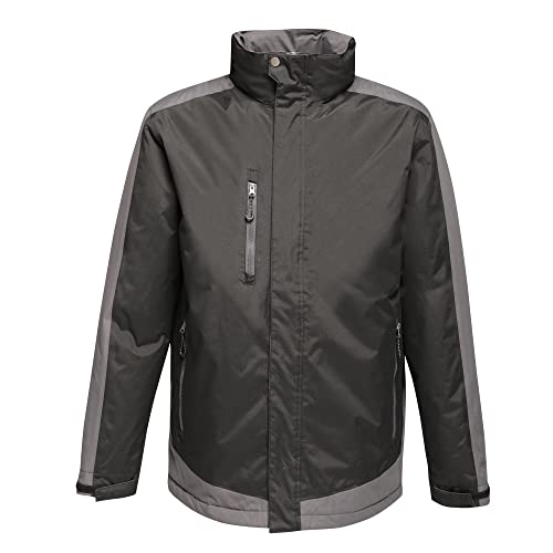 Regatta TRA312 28P96 Professionelle Kontrastjacke, wasserdicht und atmungsaktiv, isoliert, Schwarz/Sealgr, Größe 4XL von Regatta