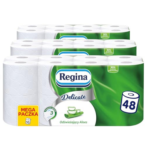 Regina Delicate Aloe Vera Toilettenpapier, 48 Rollen von Regina