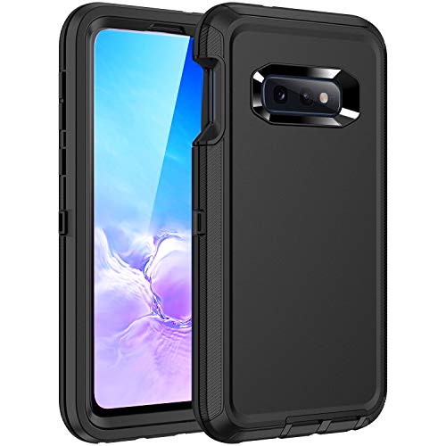Regsun Schutzhülle für Galaxy S10E, stoßfest, 3-lagig, Rundumschutz [ohne Displayschutzfolie], robuste, robuste Hartschalenhülle für Samsung Galaxy S10E, schwarz von Regsun