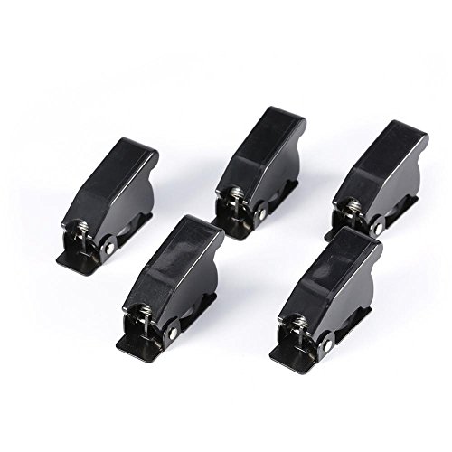 Regun Kippschalterabdeckung-5Pcs Schwarzer Sicherheitsschalter Klappdeckelabdeckung Schutz für Kippschalter für Autos von Regun