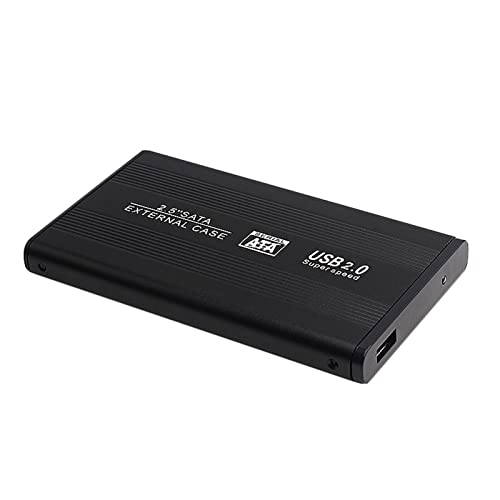 Reheyre Tragbare Festplatte Gehäuse Aluminiumlegierung Hochleistungs-2,5 Zoll USB 2.0 Externes Festplattengehäuse für Laptop Schwarz von Reheyre