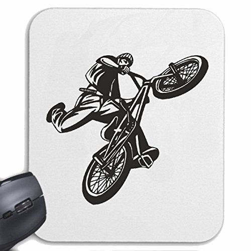 Mousepad (Mauspad) BMX Freestyle Bicycle Motocross BONANZARAD Fahrrad Freestyle Mountainbike für ihren Laptop, Notebook oder Internet PC in Weiß von Reifen-Markt