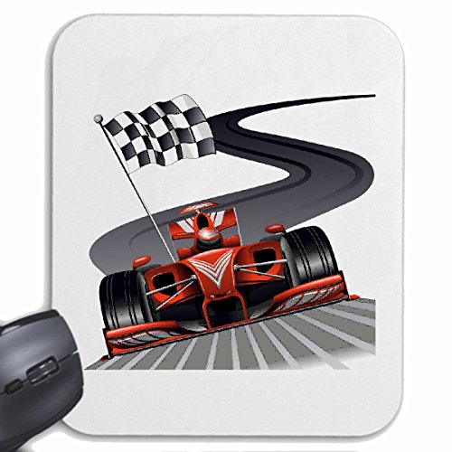 Mousepad (Mauspad) Formel 1 Rennwagen Flagge HOT Rod US CAR MUCLE CAR V8 Route 66 USA Amerika für ihren Laptop, Notebook oder Internet PC in Weiß von Reifen-Markt