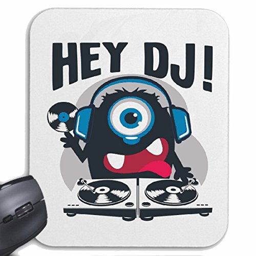 Mousepad (Mauspad) Hey DJ Monster ALS DJ MIT KOPFHÖRER UND Schallplatte MISCHPULT MUSIKANLAGE Techno Jazz Funky Soul Trance Festival House Hiphop HIP HOP DJ für ihren Laptop, Notebook oder von Reifen-Markt