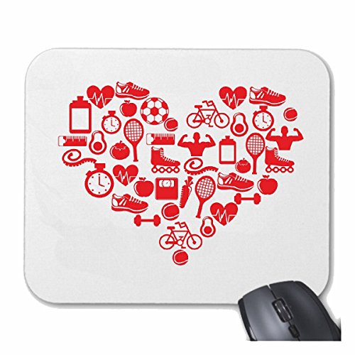 Mousepad (Mauspad) I Love Fitness Sport Bodybuilding Gym KRAFTTRAINING FITNESSSTUDIO Muskelaufbau NAHRUNGSERGÄNZUNG Gewichtheben Bodybuilder für ihren Laptop, Notebook oder Internet PC ( von Reifen-Markt