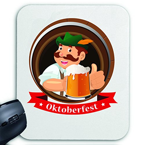Mousepad (Mauspad) Oktoberfest München Wiesn Junggesellenabschied Volksfest Hofbräu Reeperbahn für ihren Laptop, Notebook oder Internet PC .. in Weiß von Reifen-Markt