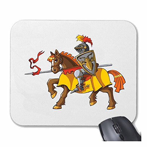 Mousepad (Mauspad) Ritter AUF Pferd Ritter Schwert RITTERRÜSTUNG RITTERBURG RITTERHELM SCHUTZSCHILD für ihren Laptop, Notebook oder Internet PC in Weiß von Reifen-Markt