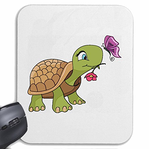 Mousepad (Mauspad) SÜSSE SCHILDKRÖTE MIT Blume UND Schmetterling SCHILDKRÖTEN LANDSCHILDRÖTE MEERESSCHILDKRÖTEN Ninja WASSERSCHILDKRÖTEN Turtles Turtle NESSAJA für ihren Laptop, Notebook od von Reifen-Markt